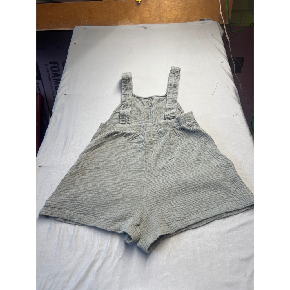 Ces Femme Sage Green Cotton Gauze Romper Overalls Shorts Small 3J6847SB
